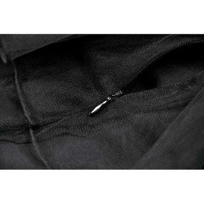 Dark in Love Bonded Tulle Layered Goth Mini Skirt in Black