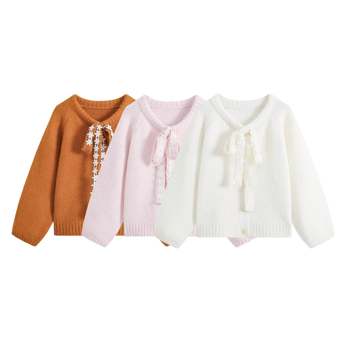 lace collar knitted sweater for women