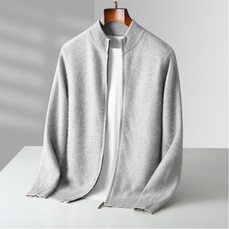 Stand Collar Zipper Cardigan Jacket Pants Set