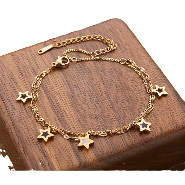 Double Layer Pentagram Titanium Steel Bracelet - Stuffs & Savers