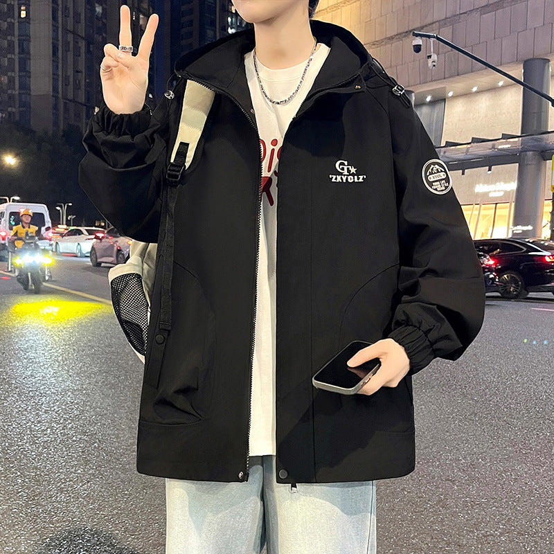 Men's Simple Casual Hooded Loose Jacket