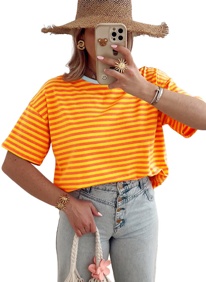 Women's Striped Colour-Block Pullover