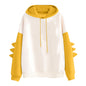 Cartoon dinosaur contrasting Korean version hoodies