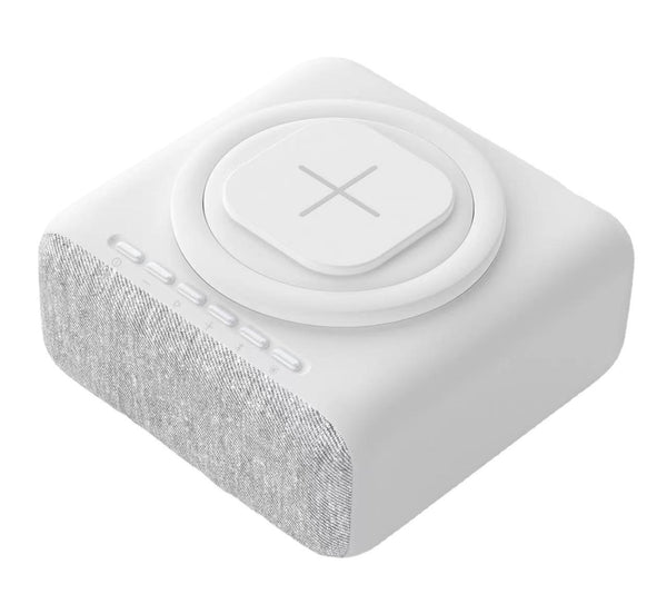 Haut-parleur Bluetooth 6-en-1 avec recharge sans fil et réveil