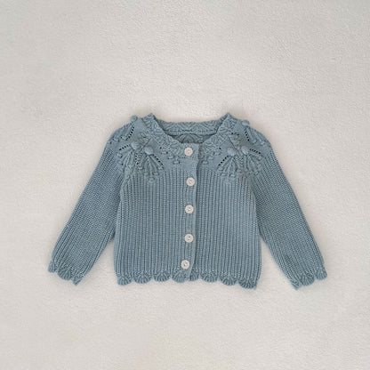 Baby Knitted Lace Wool Cardigan Coat
