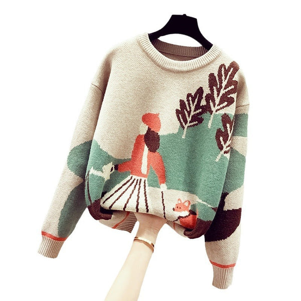 Retro Hong Kong Style Mock Neck Sweater Women - Stuffs & Savers