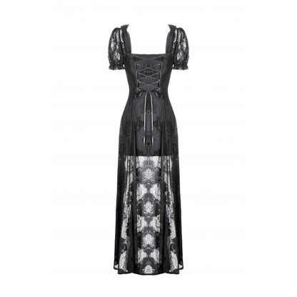 Dark in Love Morwenna Lace Gothic Maxi Dress in Black