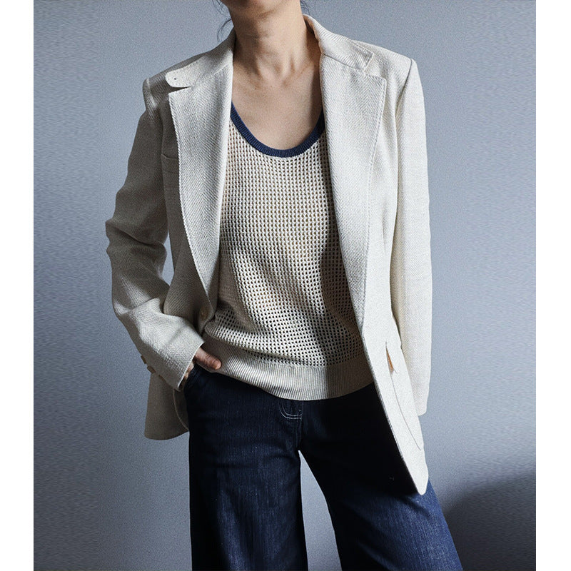Style Hollow-out U-neck Knit Vest for Women