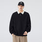 Retro Faux Two-Piece Polo Hoodie
