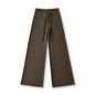 Solid color loose wide leg hanging drawstring straight leg pants
