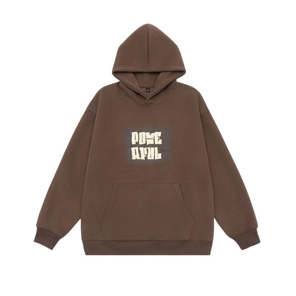 Unisex Letter-Print Pullover Hoodie