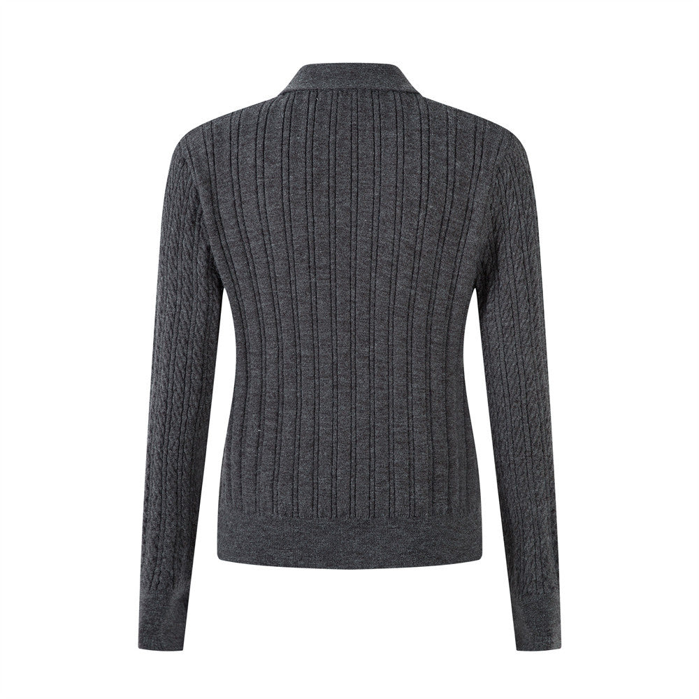 Neck Long Sleeve Knitwear Women's Versatile Pullover Basic Sweater
