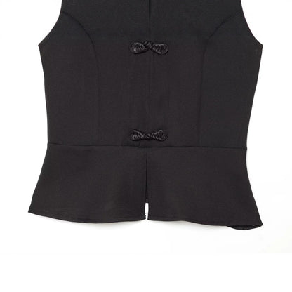 Slimming rope knot short skirt style hemline vest top for women