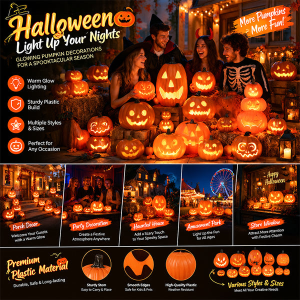 Halloween Hollow-Out LED Pumpkin Lantern Prop