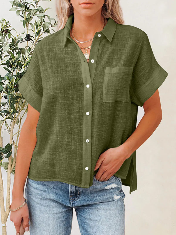 Chemise boutonnée à manches courtes