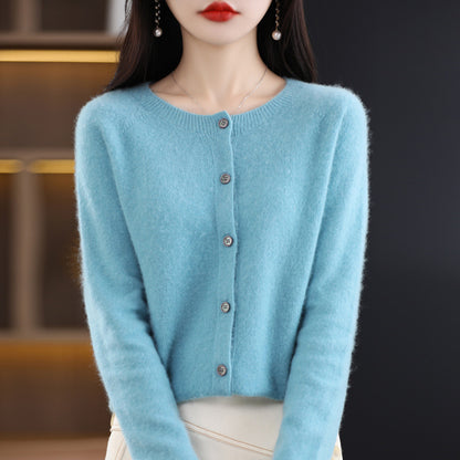 Osmanthus needle wool sweater women's knitted cardigan
