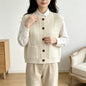 Round neck pocket sleeveless sweater for women