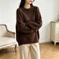 Solid color lace long sleeved pullover sweater