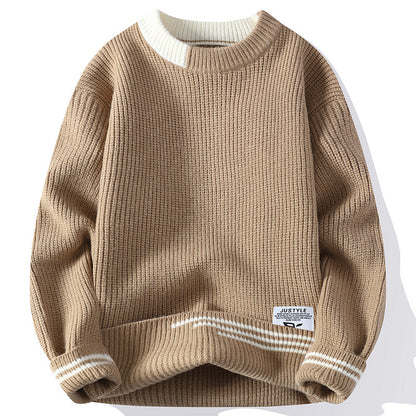 Youth Trendy Color Block Knit Sweater