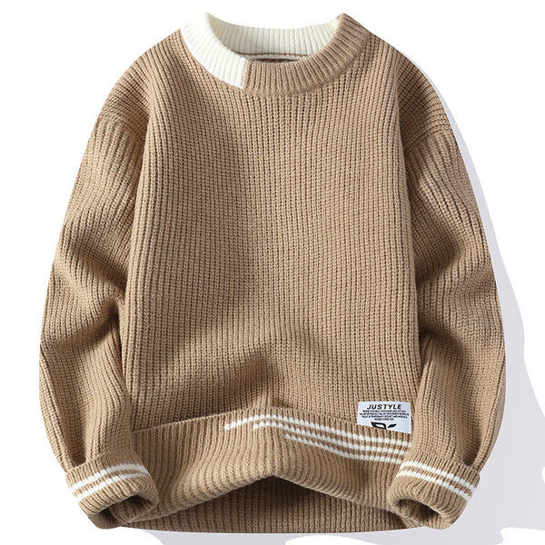 Youth Trendy Color Block Knit Sweater