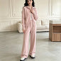 knitted sweater cardigan wide leg pants two-piece set