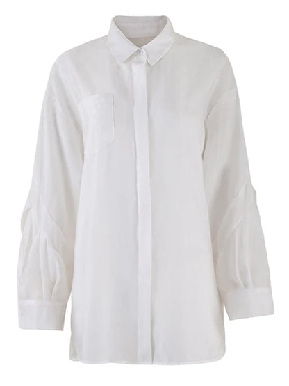 Women's Solid Casual Shirt - Long Sleeve