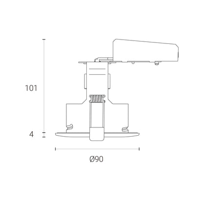 4lite IP65 GU10 Fire-Rated Downlight - Satin Chrome