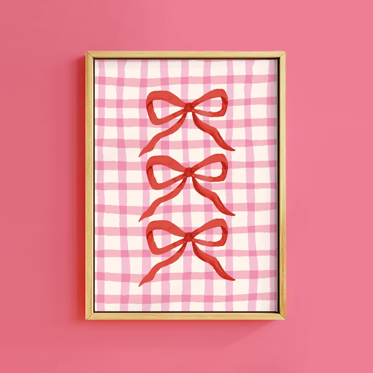 COQUETTE BOWS ON GINGHAM PRINT