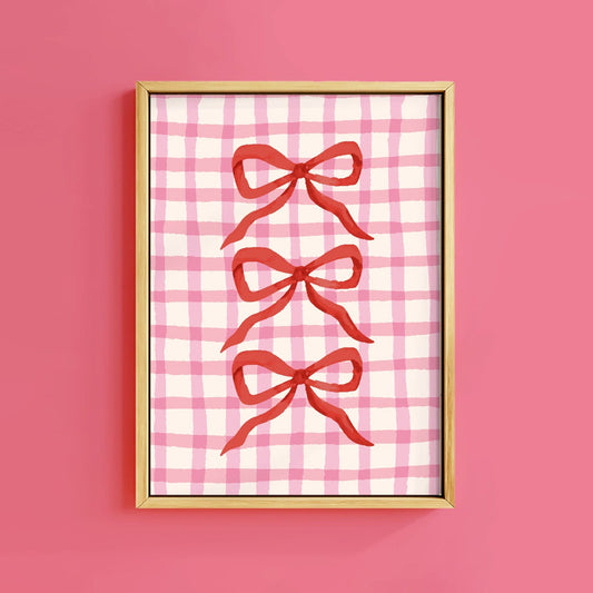 COQUETTE BOWS ON GINGHAM PRINT