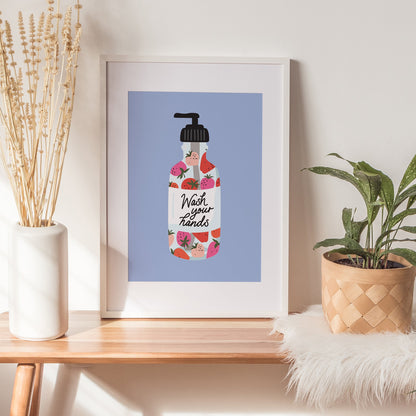 WASH YOUR HANDS SWEET STRAWBERRY PRINT