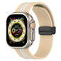 Magnetic Buckle Striped Two-tone