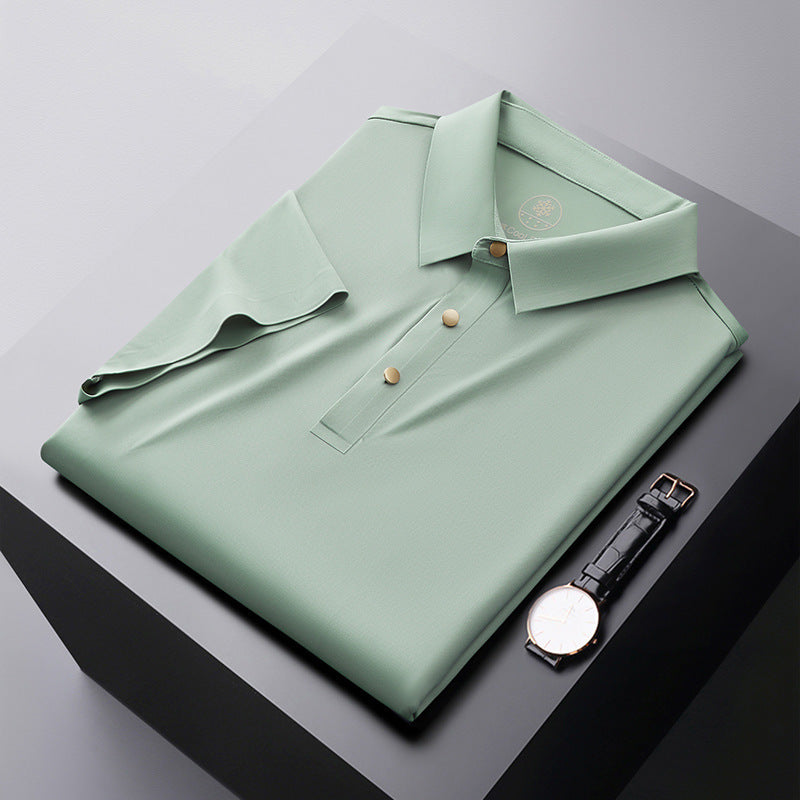 Seamless Adhesive Non-ironing Short-sleeved Polo Shirt