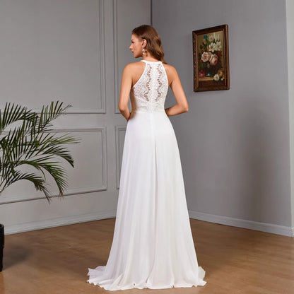 Women's Solid-color Sleeveless Halter Dress