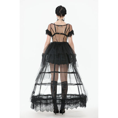 Jupe cerceau gothique Dark in Love avec dentelle noire