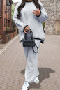 Women's 2-Piece Knitted Co-Ord Lounge Set – Stitched Detail Sweater & Pants Outfit