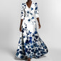 Womens Print Half-sleeve V-neck Dress