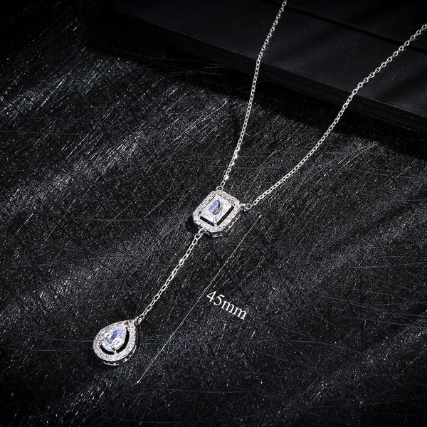 Zircon Water Drop Necklace 925