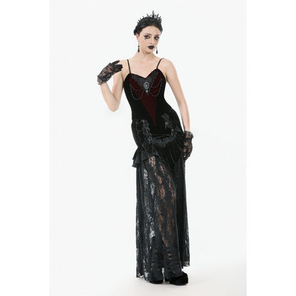 Dark in Love Morrigan Velvet & Lace Chain-Detail Top