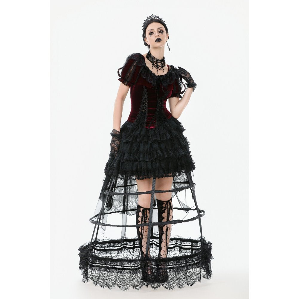 Jupe cerceau gothique Dark in Love avec dentelle noire