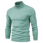 Winter Turtleneck Sweater Fashion Slim Fit Solid Color Pullover Knitted Top Men's Clothing