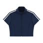 Women's Cropped Full Zip Short Sleeve T-Shirt 220GSM