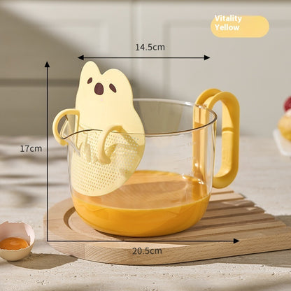 Cartoon Filter Measuring Cup With Scale Food Grade Multifunctional Egg Beater