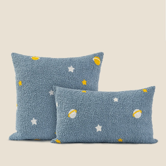 Blue Planet Embroidered Pillow