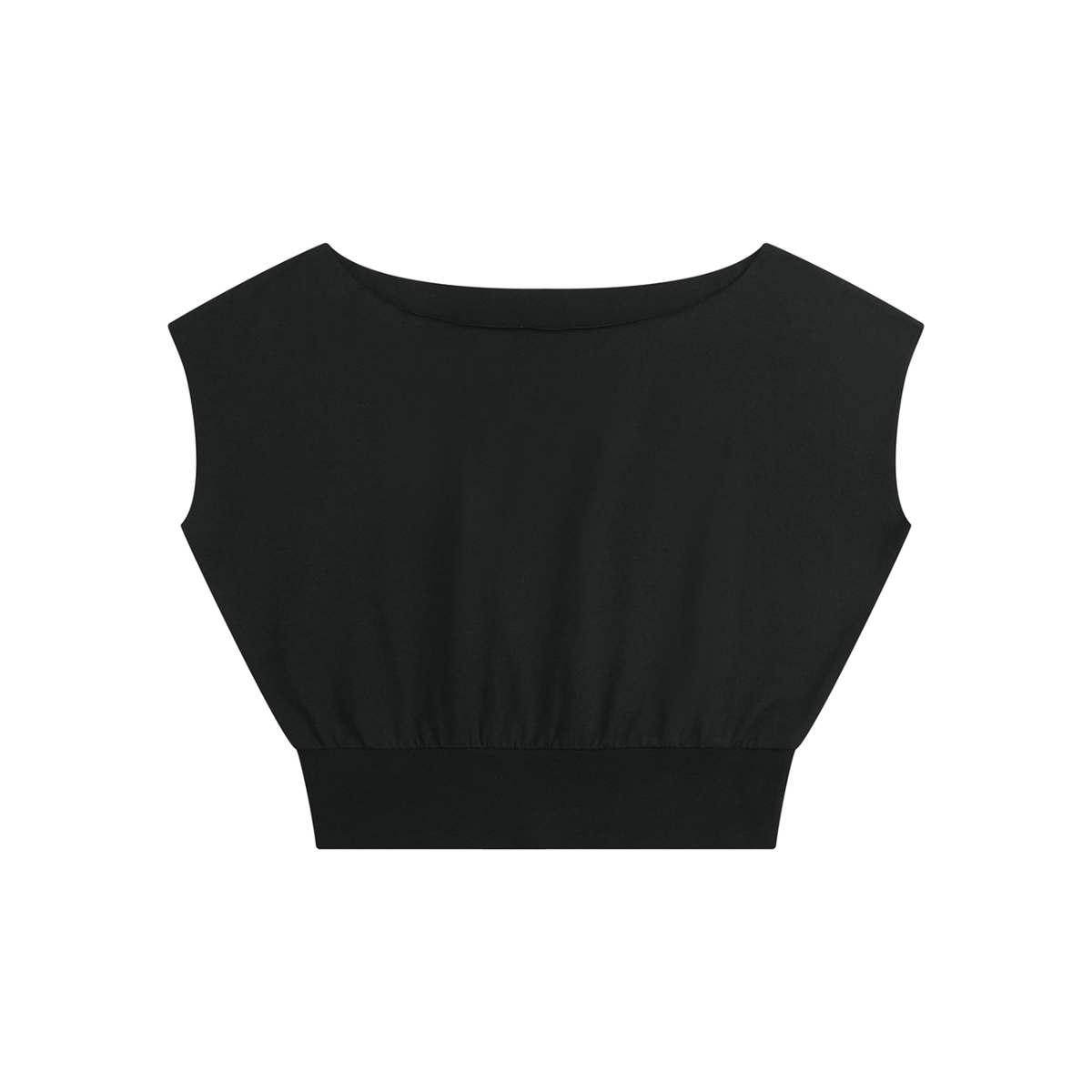 Women’s Boatneck Raw Edge Crop T-Shirt