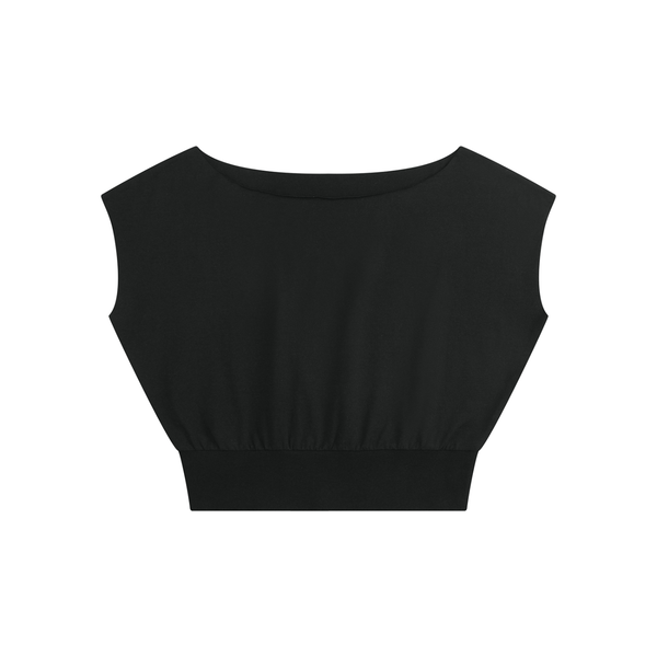 Women’s Boatneck Raw Edge Crop T-Shirt