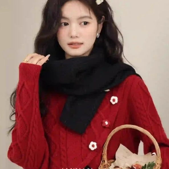 Knitwear With Suspenders Two-piece Set
