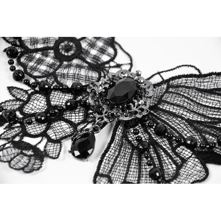Collier Lysandra papillon dentelle perlé Dark in Love