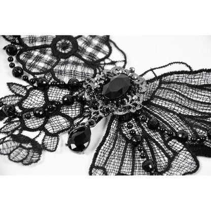Collier Lysandra papillon dentelle perlé Dark in Love