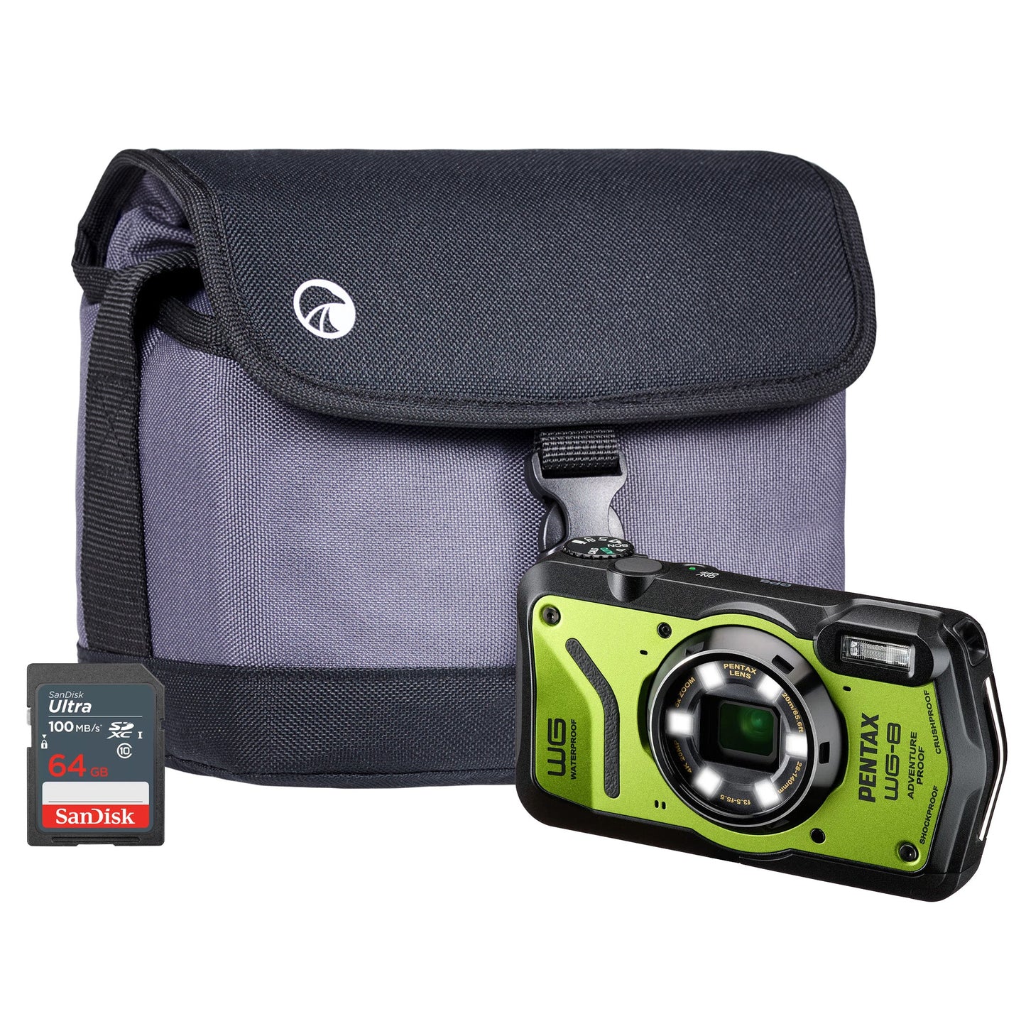 Pentax WG-8 20MP 5x Zoom Tough Compact Camera - Green