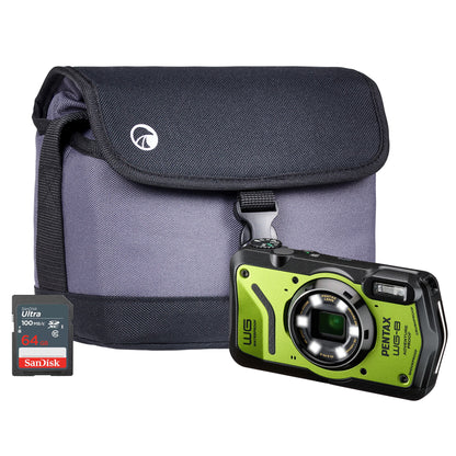 Pentax WG-8 20MP 5x Zoom Tough Compact Camera - Green
